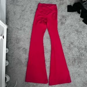 crossover waist flare leggings